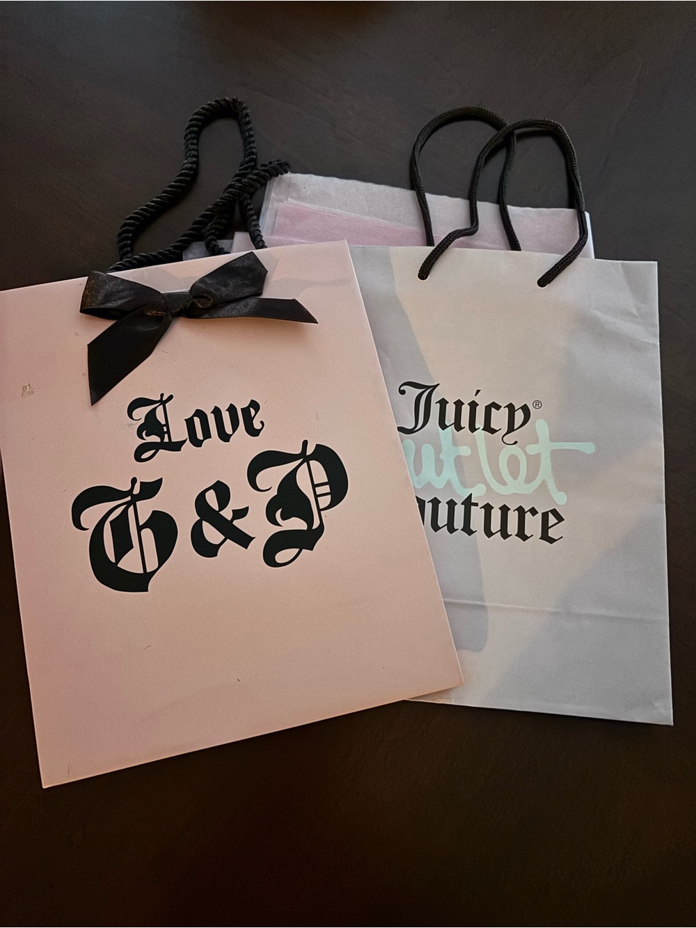 Juicy Couture Pink Tote with Black Bow Accent